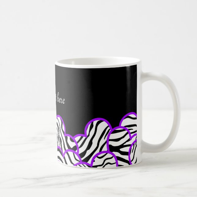 Café Caneca de corações de Zebra roxa (Direita)