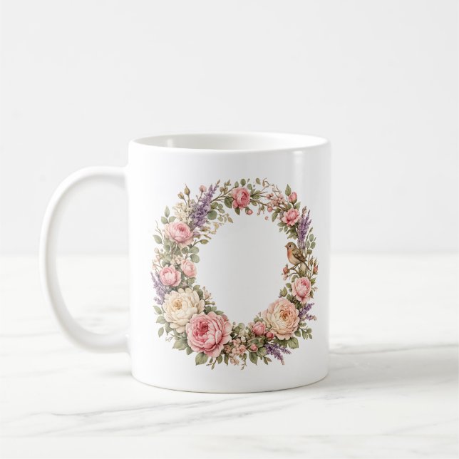 Café caneca de coroa de rosas (Esquerda)
