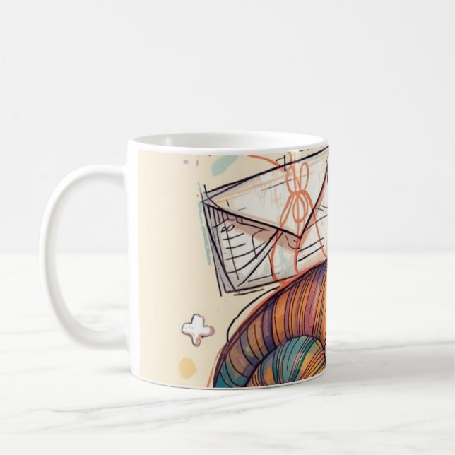 Café Caneca de Correio de Caracol Feliz (Esquerda)