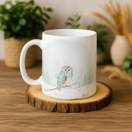 Café Caneca de Coruja Aquarela Inverno Presente de Nata
