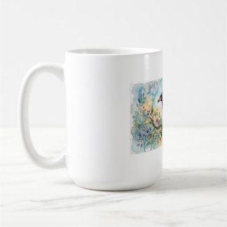Café Caneca de Corvo com Aquarela Caprichosa Abstrata
