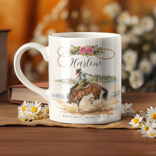 Café Caneca de Cowgirl Western Rainha do Rodeio em Aqua