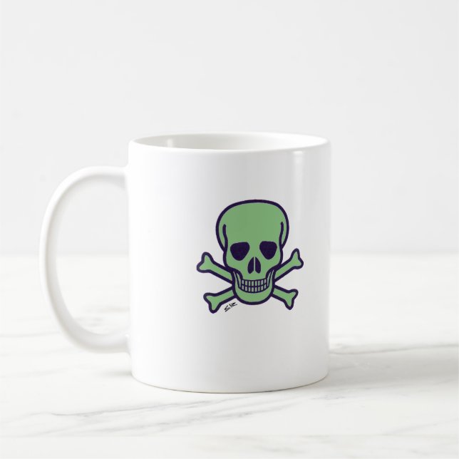 Café Caneca de crânio verde (Esquerda)
