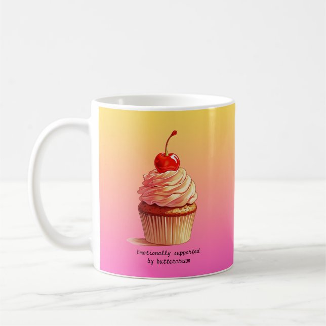 Café Caneca de Cupcake Engraçada Suporte Emocional pela (Esquerda)