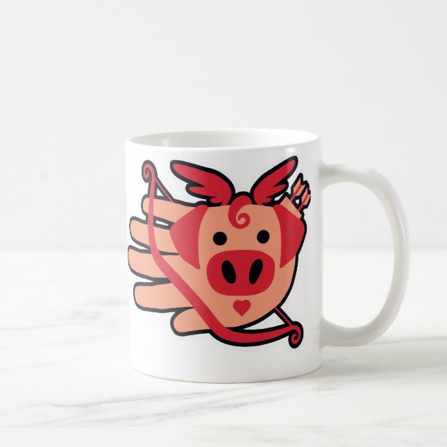 Café Caneca de Cupig do Cupido do porco (Direita)
