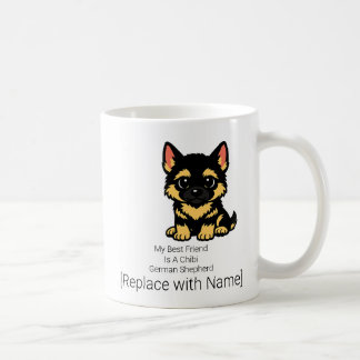 Café Caneca de Cute Chibi Pastor Alemão Filhote para No
