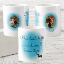 Caneca de Dachshund em Aquarela Azul Pastel — Nome