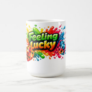 Café Caneca de Dados Sentindo Sorte