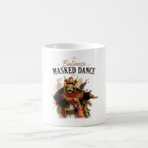 Café Caneca de Dança com Máscara Balinesa
