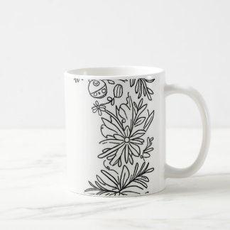 Café Caneca de decoração de flores