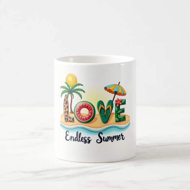 Café Caneca de desenho animado de elementos de verão de (Centro)