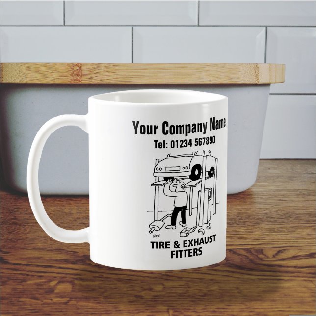 Café Caneca de desenho animado de montadores de pneus e (Mechanic Mug)