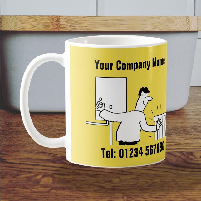 Café Caneca de desenho animado de serviços de encanamen (Heating Company Mug)