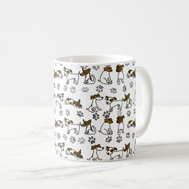 Café Caneca de desenho animado Jack Russell Terrier (Frente Esquerda)