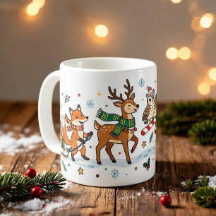 Café Caneca de desfile de animais de Natal para criança