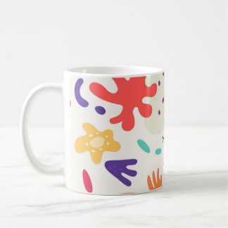 Café Caneca de Design Abstrato Colorido