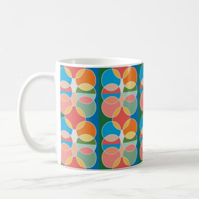 Café Caneca de design de círculos lúdicos modernos (Esquerda)