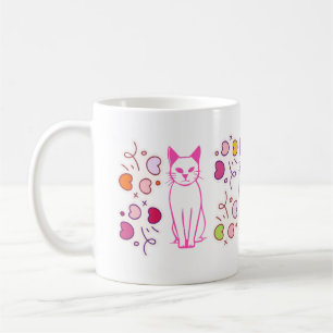 Café caneca de design de gato