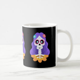 Café Caneca de Dia dos Mortos Halloween Crânio de Açúca