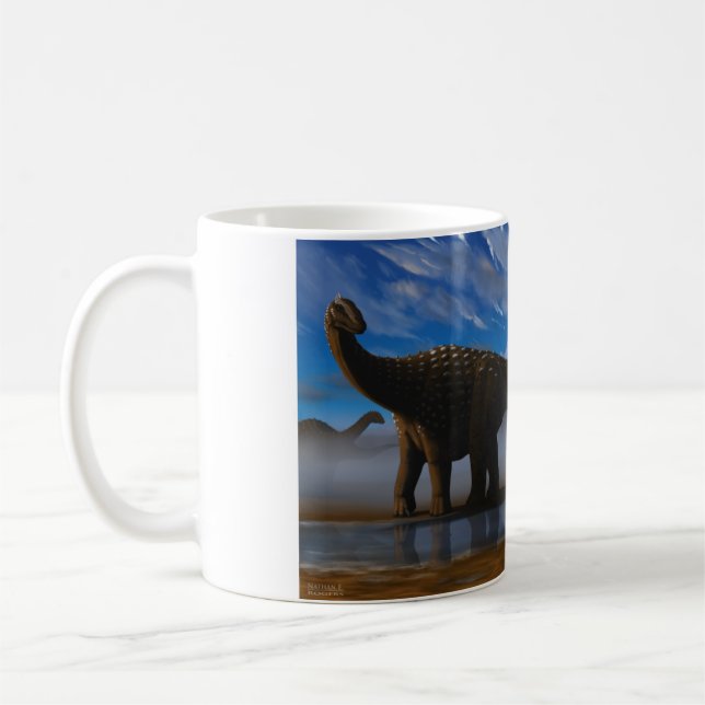 Café Caneca de Diamantinasaurus e de Australovenator (Esquerda)