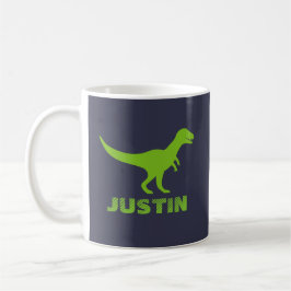 Café Caneca de dinossauro T Rex personalizada com o nom