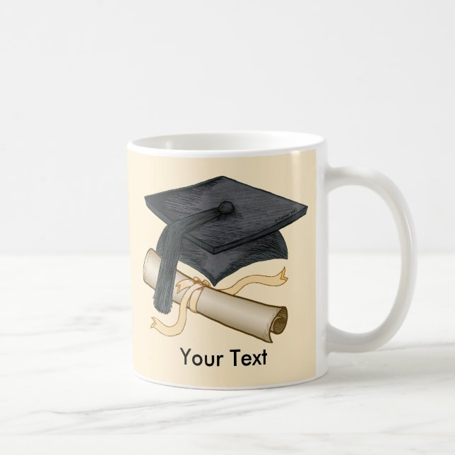 Café Caneca de Diploma de Chapéu de Formatura (Direita)