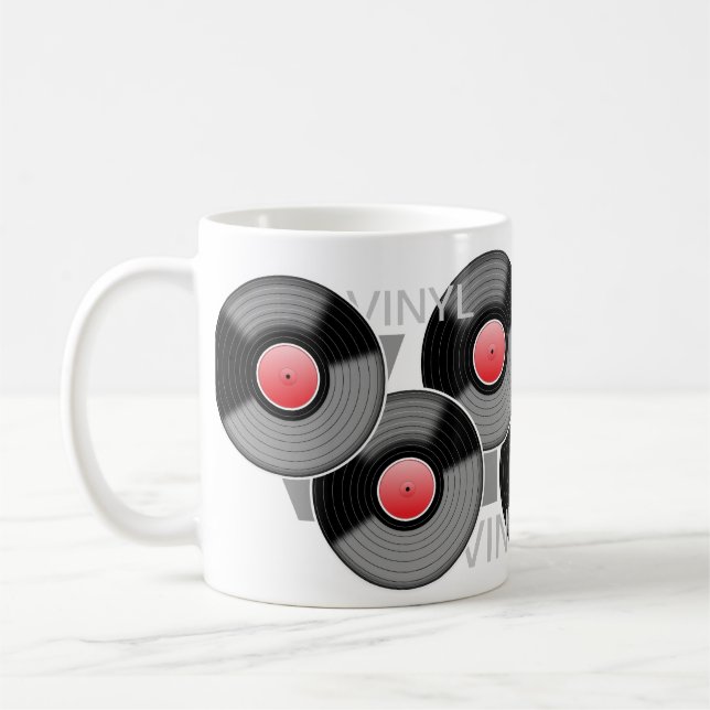 Café Caneca de Disco de Vinil Clássico (Esquerda)