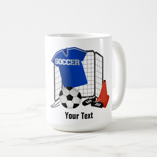 Café Caneca De Dois Tom De Futebol (Frente Esquerda)