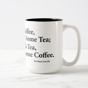 Café? Caneca de dois tons preta de 15 oz