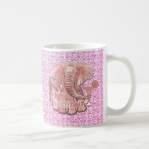 Café Caneca de Elefante Rosa