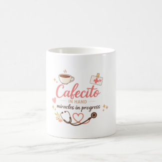 Café Caneca de Enfermeira Latina Cafecito na Mão Milagr