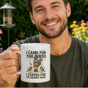 Café Caneca de Esquilo Engraçado Eu Vim pelas Aves