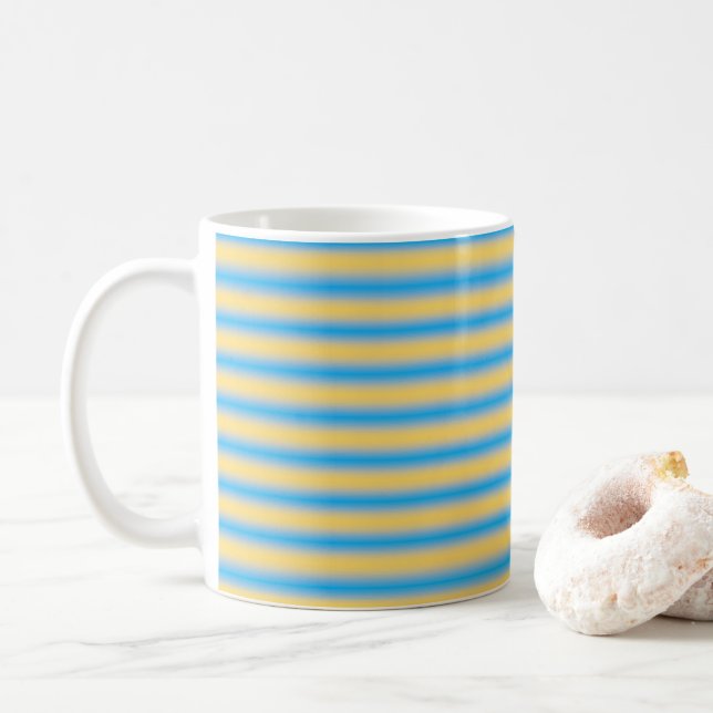 Café Caneca de faixa amarela azul (Com Donut)