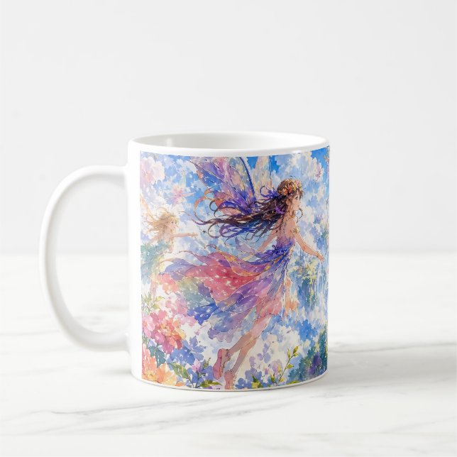 Café Caneca de Fantasia de Fada Voadora Sonhadora (Esquerda)