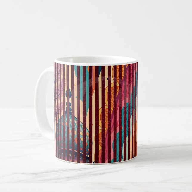 Café Caneca de Fantasia Listrada Personalizada (Frente Esquerda)