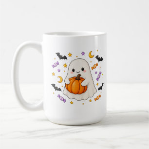 Café Caneca de Fantasma de Halloween Abraçando Abóbora