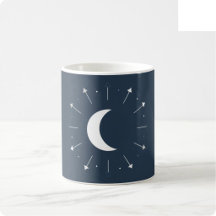 Caneca de Fase Lunar Celestial - Azul Marinho e Pr