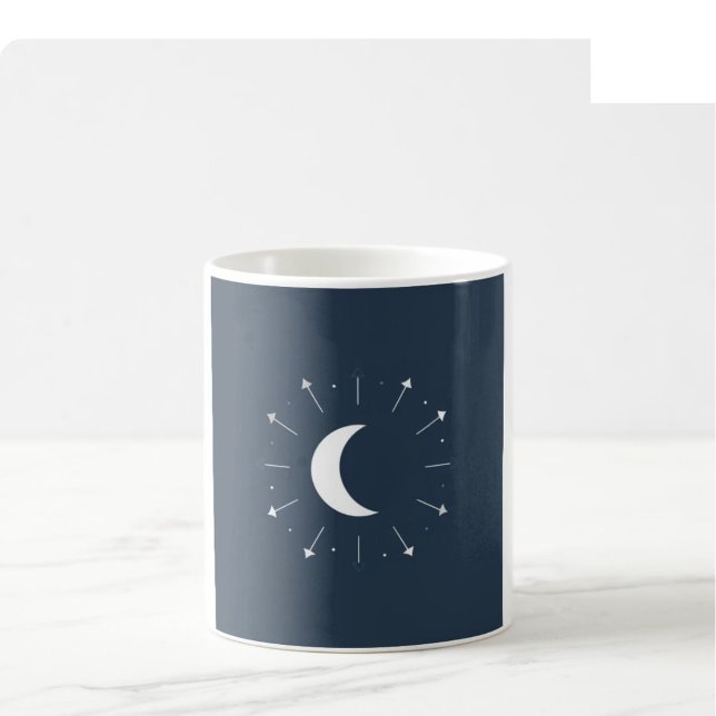 Café Caneca de Fase Lunar Celestial - Azul Marinho e Pr (Criador carregado)