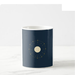 Café Caneca de Fase Lunar Celestial - Índigo e Dourado