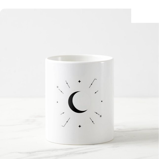 Café Caneca de Fase Lunar Celestial - Mono e Prata (Criador carregado)