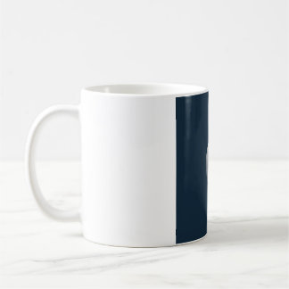 Café Caneca de Fase Lunar em Aquarela Suave - Azul Escu
