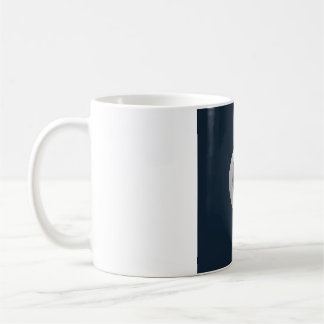 Café Caneca de Fase Lunar em Arte de Linha Simples - Az