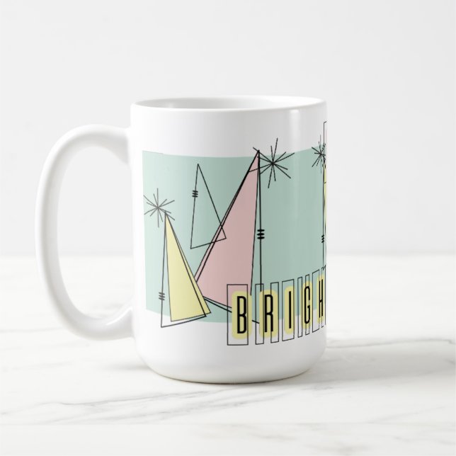 Café Caneca de Férias Merry & Bright Mid Century Modern (Esquerda)