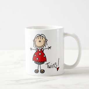 Café Caneca de Figura de Palito Esperando Gêmeos