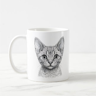 Café Caneca de Filhote de Devon Rex - Ilustração em Tin