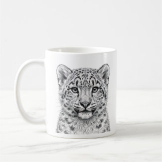 Café Caneca de Filhote de Leopardo da Neve - Arte de Ti