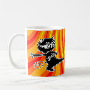 Café Caneca de Firekick do gato de Ninja
