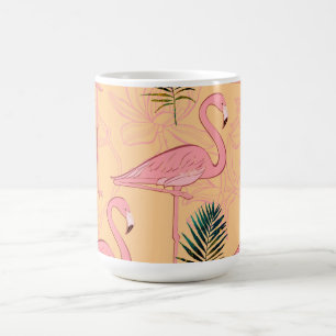 Café Caneca de Flamingo Amarelo Dourado & Rosa