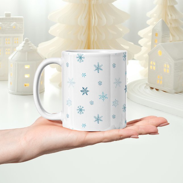 Café Caneca de Floco de Neve em Aquarela Azul Desbotada (Criador carregado)