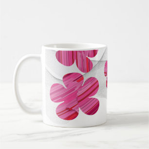 Café Caneca de flor geométrica rosa
